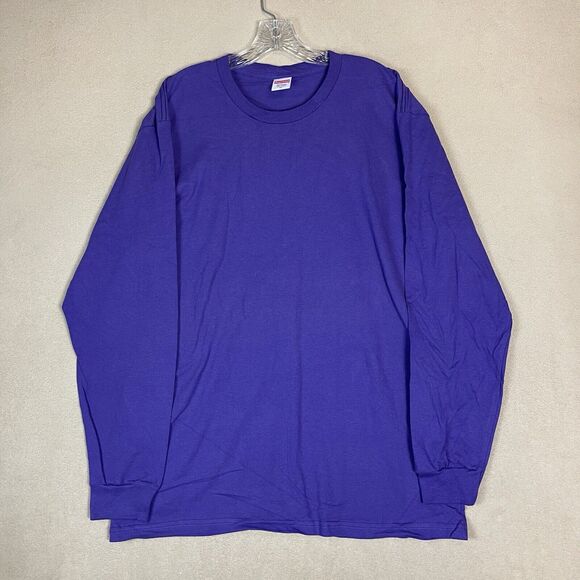 Supreme T Shirt Mens XL Purple Long Sleeve Crew Neck Pre Shrunk Cotton Designer‎ - Picture 1 of 10